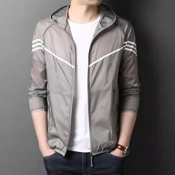 Новая летняя мужская одежда, модная мужская повседневная солнцезащитная одежда с капюшоном и принтом, солнцезащитная одежда для мужчин L