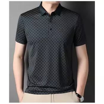 Новая летняя мужская повседневная рубашка-поло с лацканами для мужчин среднего возраста M