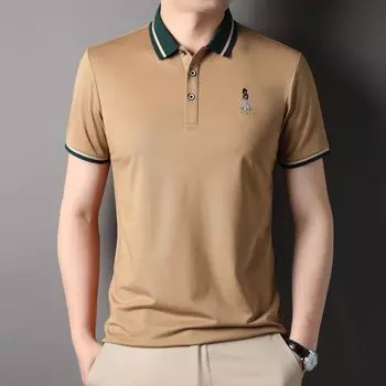Новая летняя мужская рубашка поло среднего возраста, модная брендовая легкая деловая повседневная футболка с короткими рукавами M