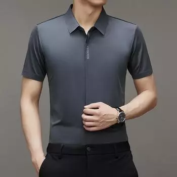 Новая летняя мужская рубашка с короткими рукавами, деловая рубашка, против морщин, без глажки, высокая эластичность M