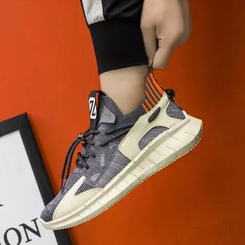 Новая летняя мужская спортивная обувь, дышащие удобные мужские кроссовки с мягкой подошвой 39 чёрный