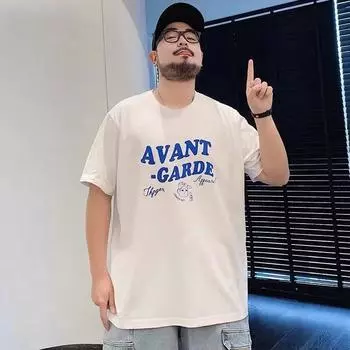 Новая летняя мужская свободная футболка больших размеров с буквенным принтом и короткими рукавами, прилив M
