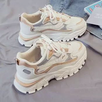 Новая летняя обувь для папы, повседневная женская спортивная дышащая белая женская обувь, модная сетчатая красная обувь 35