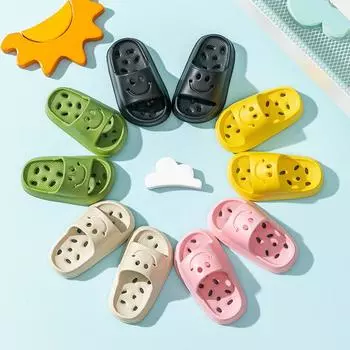 Новая летняя обувь с героями мультфильмов, детские тапочки, нескользящие домашние сандалии и тапочки с мягкой подошвой для младенцев 24/25 жёлтый