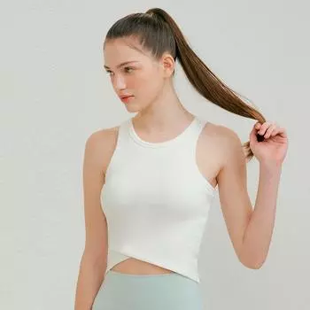 Новая летняя одежда для йоги, жилет, женский топ для фитнеса, модные топы без рукавов для бега, тонкие спортивные майки на бретелях S белый