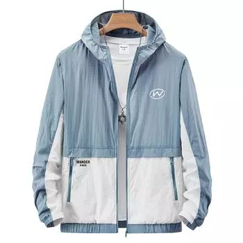 Новая летняя одежда для защиты от солнца для мужчин, тонкая модная брендовая куртка с капюшоном, спортивная одежда для защиты от солнца Ice Silk для мужчин M
