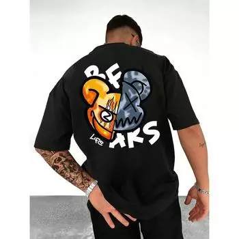 Новая летняя персонализированная однотонная футболка с коротким рукавом и принтом медведя из 100% хлопка, свободная классическая креативная уличная футболка унисекс 83 S