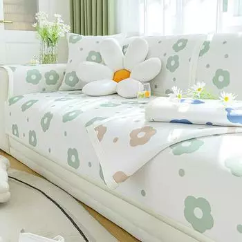 Новая летняя подушка для дивана, летний ледяной шелк, летний коврик «все включено», универсальный нескользящий чехол для дивана, полотенце 70*70cm