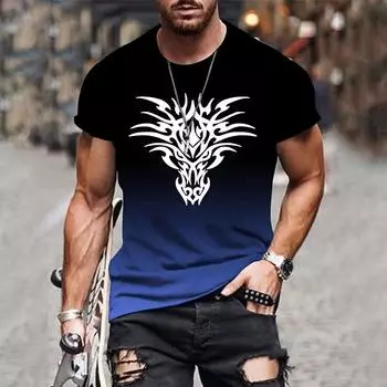 Новая летняя популярная мужская футболка свободного покроя с короткими рукавами, мужская модная градиентная серия, 3D-принт с круглым вырезом, повседневная футболка большого размера XS