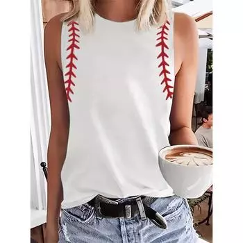 Новая летняя повседневная женская майка без рукавов с 3D-принтом для женщин, уличная женская модная майка S