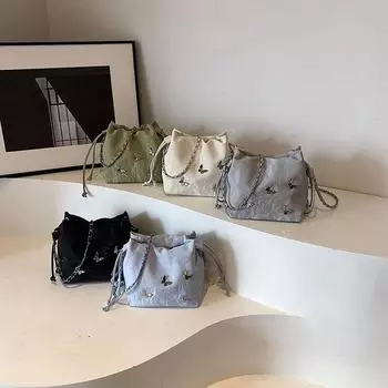 Новая летняя простая и модная сумка-ведро для женщин, модная повседневная сумка через плечо, популярная простая сумка для поездок на работу