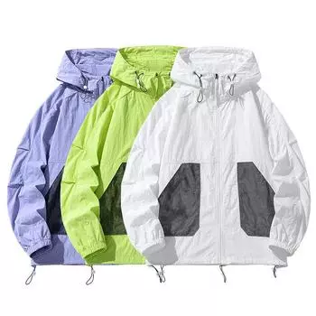 Новая летняя японская уличная легкая и дышащая солнцезащитная одежда M-8XL большого размера, солнцезащитная одежда из ледяного шелка для мужчин и женщин M белый