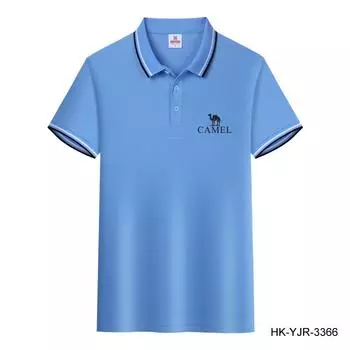 Новая летняя рубашка-поло с вышивкой из ледяного ионного волокна и воротником-поло для отвода влаги и пота L чёрный