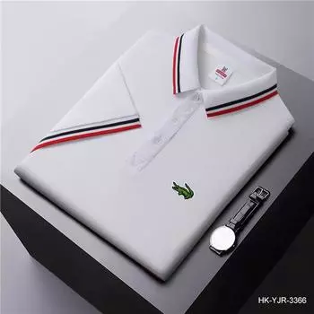 Новая летняя рубашка-поло с вышивкой из ледяного ионного волокна и воротником-поло для отвода влаги и пота