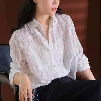 Новая летняя рубашка женская кружевная блузка с коротким рукавом базовые модные топы футболки повседневные свободные белые футболки One Size белый