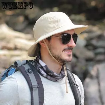 Новая летняя шляпа от солнца, уличная солнцезащитная шляпа для мальчиков, солнцезащитная шляпа, однотонная рыбацкая шляпа для рыбалки и верховой езды бежевый