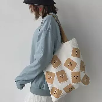 Новая летняя симпатичная сумка через плечо Ulzzang Canvas - школьная сумка в японском стиле Харадзюку для девочек