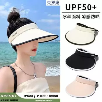 Новая летняя солнцезащитная шляпа с пустым верхом и защитой от ультрафиолета UPF50 + широкополая солнцезащитная шляпа для женщин Douyin hair Adjustable