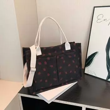 Новая летняя стильная портативная большая вместительная повседневная и персонализированная сумка через плечо, красивая простая модная сумка-тоут в студенческом стиле