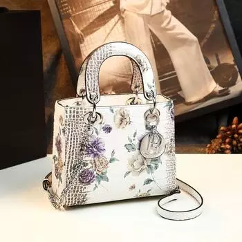 Новая летняя сумка 2024 года из натуральной кожи с розовым узором, популярная в этом году сумка через плечо