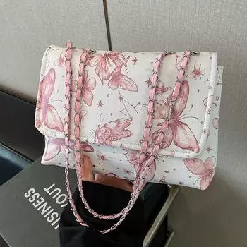 Новая летняя сумка-цепочка в китайском стиле. Новая простая и модная сумка-бабочка на одно плечо. Маленькая квадратная сумка через плечо.