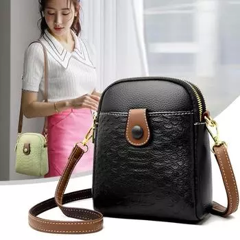 Новая летняя сумка для мобильного телефона с двойной молнией, модная женская сумка через плечо с цветными блоками, авокадо-зеленая, женская повседневная сумка через плечо