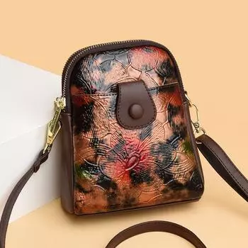 Новая летняя сумка для мобильного телефона с принтом, многокомпонентная сумка через плечо, модная сумка из лакированной кожи, универсальная сумка для мам