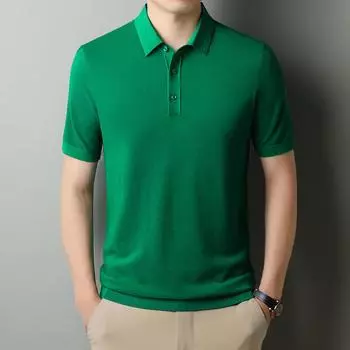 Новая летняя трикотажная мужская рубашка из ледяного шелка Yilite с короткими рукавами, деловая мода, повседневная нижняя рубашка с половиной рукавов, мужская одежда M