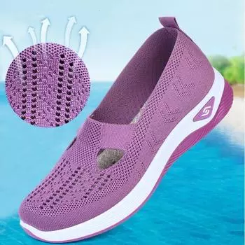 Новая летняя удобная повседневная женская обувь, модная женская дышащая обувь на мягкой подошве на плоской подошве, Zapatos De Mujer 42 чёрный