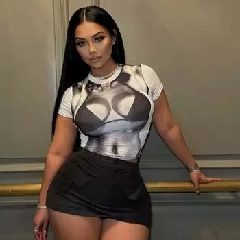 Новая летняя уличная одежда, приталенная женская футболка с коротким рукавом, футболка с круглым вырезом и 3D принтом, женская повседневная офисная женская модная футболка, женские топы 24394 S белый