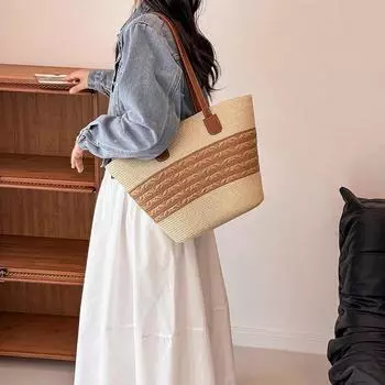 Новая летняя универсальная тканая сумка из лесной травы в стиле Instagram, тканая сумка ручной работы для отдыха на море, для путешествий, сумка на плечо в западном стиле