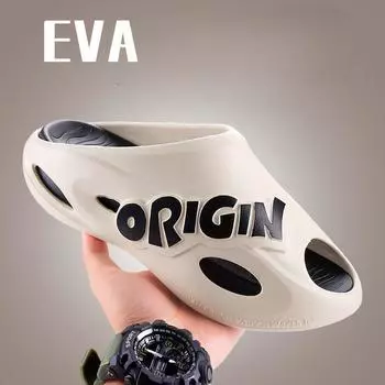 Новая летняя верхняя одежда для мужчин, модная и трендовая, на толстой подошве, спортивная, пляжная, повседневная, для активного отдыха и нескользящая 40-41 белый