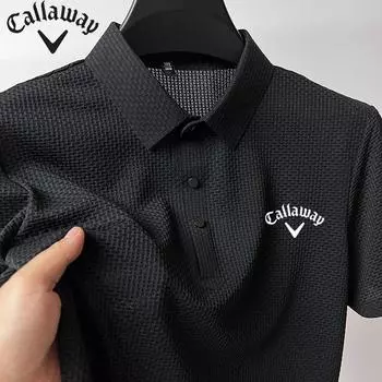 Новая летняя вышитая рубашка поло Callaway, мужская рубашка поло с коротким рукавом, дышащая, повседневная, впитывающая пот, для мужчин S