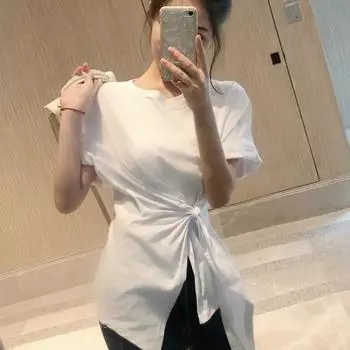 Новая летняя женская футболка 2021 года S чёрный