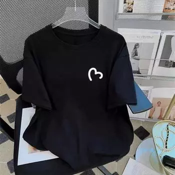 Новая летняя женская футболка с круглым вырезом, свежие милые простые универсальные студенческие женские топы с короткими рукавами в студенческом стиле S белый