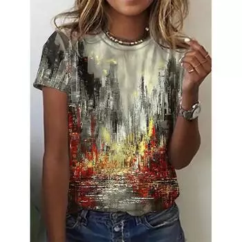 Новая летняя женская футболка в полоску с графикой, повседневная свободная уличная одежда, женские топы с короткими рукавами, одежда большого размера, футболки для девочек 3XL