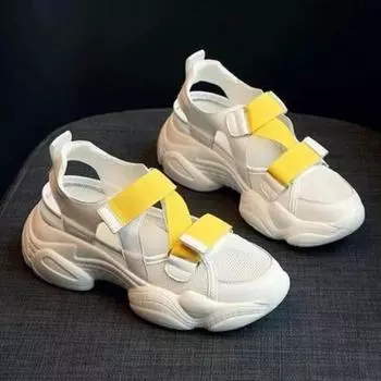 Новая летняя женская обувь, модные дышащие повседневные спортивные сандалии на толстой подошве с открытыми отверстиями, женская обувь Sandalias De Mujer 36