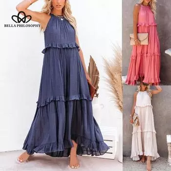 Новая летняя женская одежда, новое элегантное длинное платье в пол, платье для торта S белый