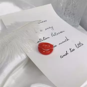 Новая личность Панк Геометрические Акриловые Квадратные Кольца из Смолы Модная Бижутерия Кольцо для Пальца с Губами C