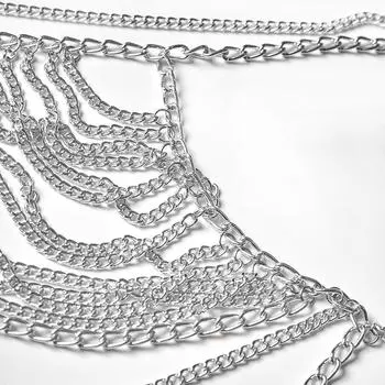 Новая литая цепочка с бахромой, модная цепочка для тела, женская сексуальная цепочка для груди ручной работы, аксессуары для цепочек для тела серебряный