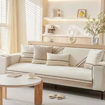 Новая лоскутная подушка для дивана, осенняя утолщенная нескользящая подушка для сидения на четыре сезона, простая современная ткань для чехла на диван для гостиной 70*70cm