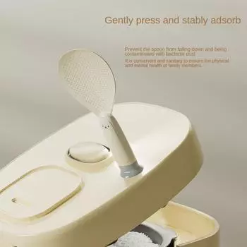 Новая ложка для риса с присоской может стоять и не прилипать к рису Приготовление и подача риса Термостойкая стоячая ложка для риса жёлтый