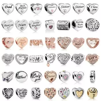 Новая любовь папа Нэн мамочка лучший друг, лучший друг, бусины подходят для очаровательных браслетов и браслетов своими руками женский