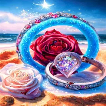 Новая Любовь Роза Алмазная Картина Пейзаж Картина Домашнее Украшение Хобби DIY Алмазная Вышивка Мозаика Подарки Full Round 20x20CM