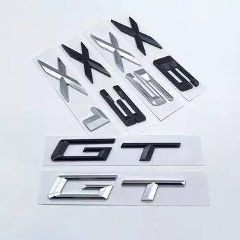 Новая маленькая эмблема GT X1 X3 X4 X5 X6 X7 ABS для BMW E36 E39 E70 E90 F10 F30, табличка на багажник автомобиля, наклейка с логотипом, хромированная глянцевая glossy black