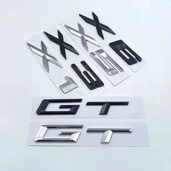 Новая маленькая эмблема GT X1 X3 X4 X5 X6 X7 ABS для BMW E36 E39 E70 E90 F10 F30, табличка на багажник автомобиля, наклейка с логотипом, хромированная глянцевая черная glossy black