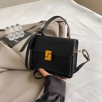 Новая маленькая квадратная сумка темперамент простая мода однотонная весна и лето 2024 мода этого года популярная маленькая сумка женская сумочка белый