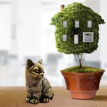 Новая маленькая латунная металлическая статуя кошки, орнамент, фигурки животных, украшение дома