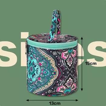 Новая маленькая пустая сумка для хранения пряжи, сумка для вязания с цветами кешью, переносная дорожная сумка-органайзер для хранения, крючок для вязания, швейные инструменты B