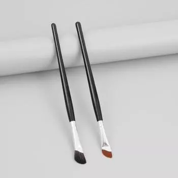 Новая маленькая серповидная кисть для теней для носа, кисть для подводки глаз, деревянная ручка, фаска, кисть для тутового шелкопряда, инструмент для макияжа